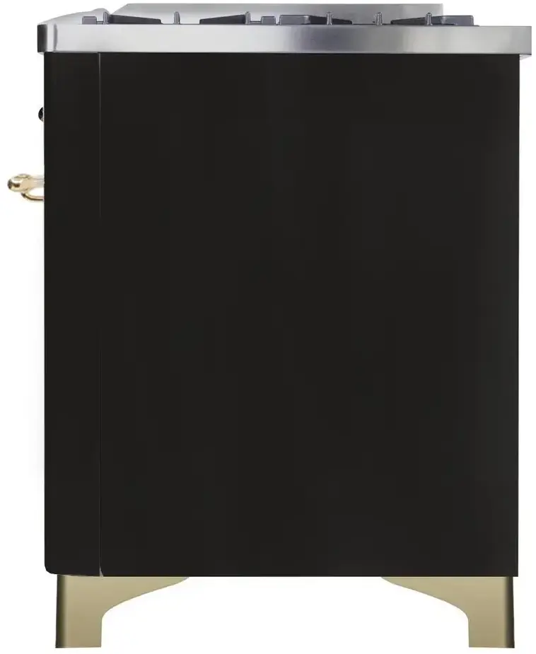 Ilve UM12FDNS3BKG Natural Gas In Glossy Black W/ Brass Trim