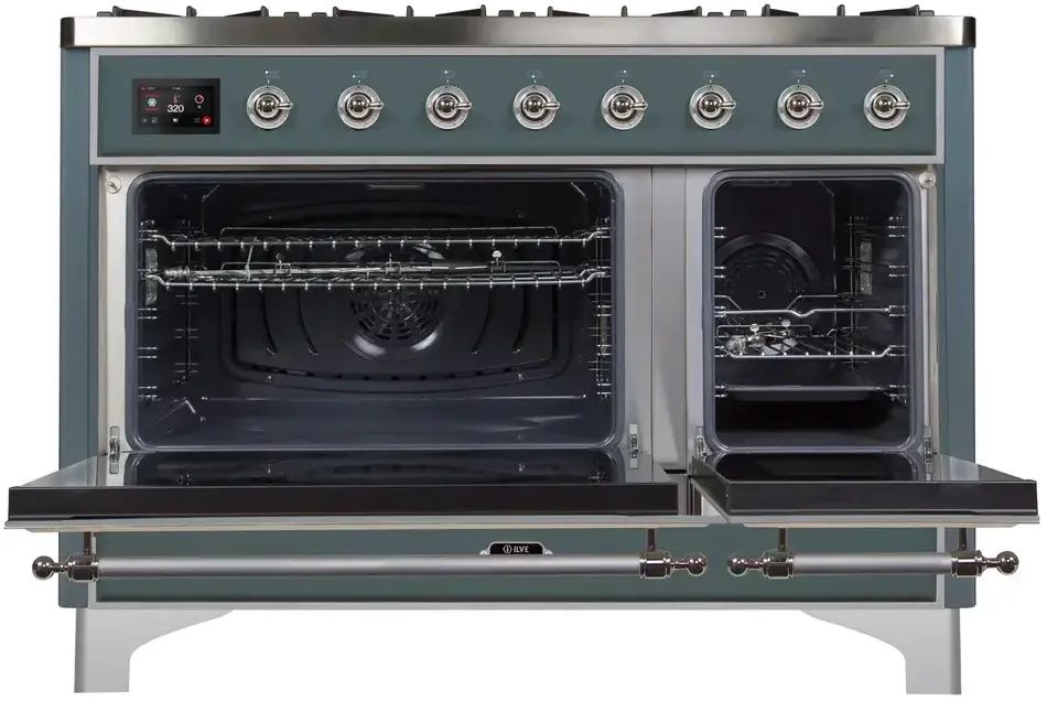 Ilve UM12FDNS3BGC Natural Gas In Blue Grey W/ Chrome Trim