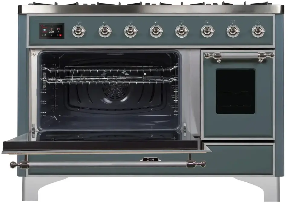 Ilve UM12FDNS3BGC Natural Gas In Blue Grey W/ Chrome Trim