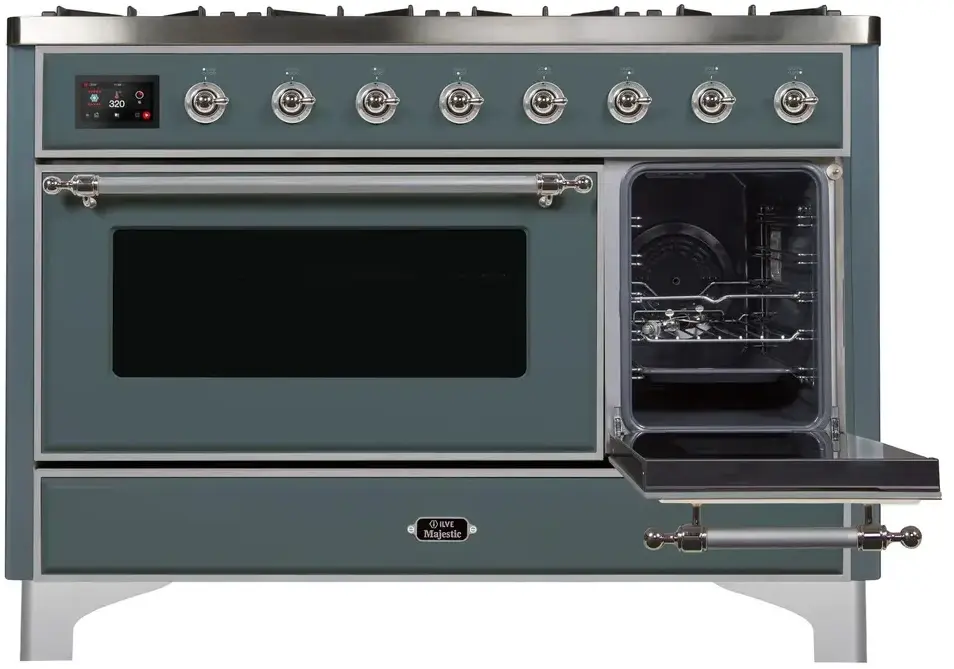 Ilve UM12FDNS3BGC Natural Gas In Blue Grey W/ Chrome Trim