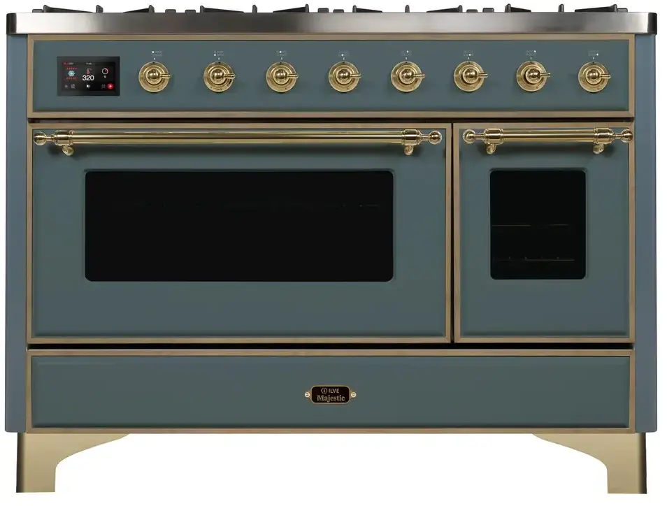 Ilve UM12FDNS3BGG Natural Gas In Blue Grey W/ Brass Trim