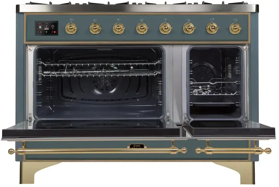Ilve UM12FDNS3BGG Natural Gas In Blue Grey W/ Brass Trim