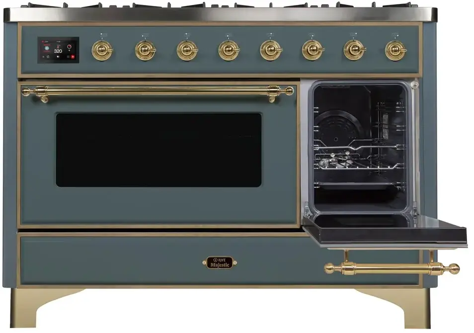 Ilve UM12FDNS3BGG Natural Gas In Blue Grey W/ Brass Trim