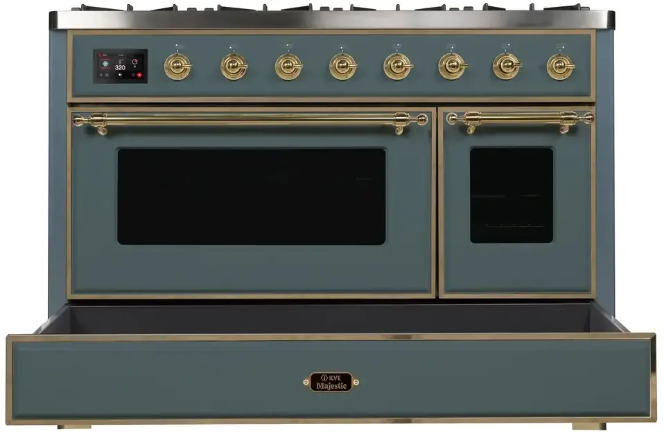 Ilve UM12FDNS3BGG Natural Gas In Blue Grey W/ Brass Trim