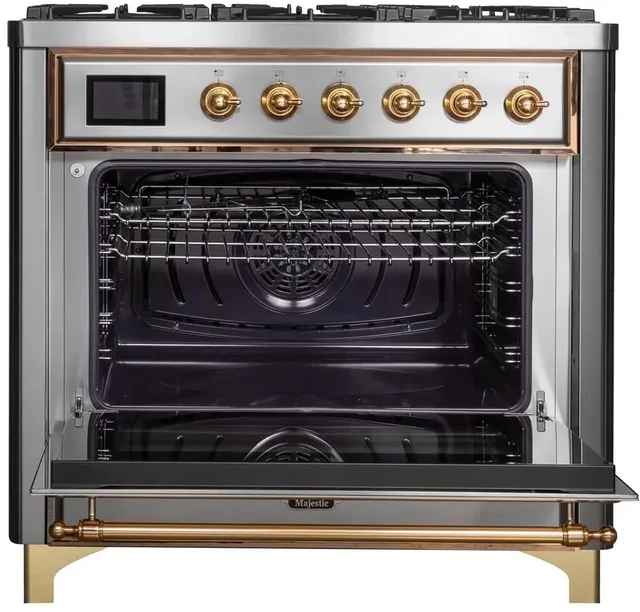 Ilve UM09FDNS3SSPLP 36" Dual Fuel Freestanding Range w/ 6 Sealed Burne...