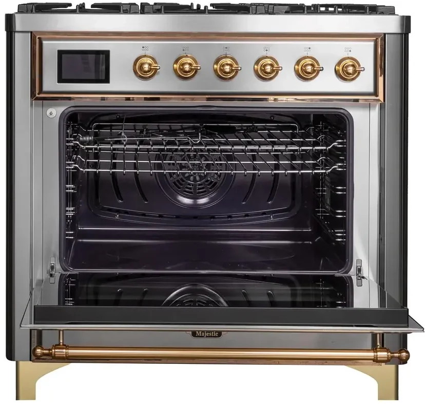 Ilve UM09FDNS3SSPLP 36" Dual Fuel Freestanding Range w/ 6 Sealed Burne...