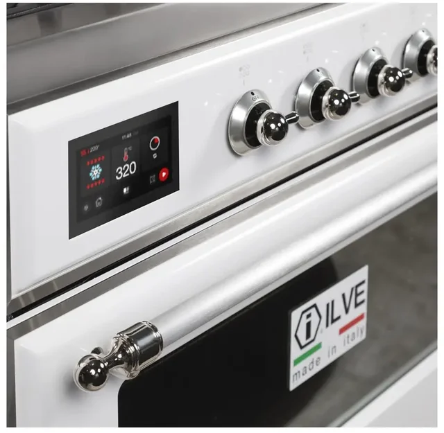 Ilve UM09FDNS3WHC 36" Dual Fuel Freestanding Range w/ 6 Sealed Burne...