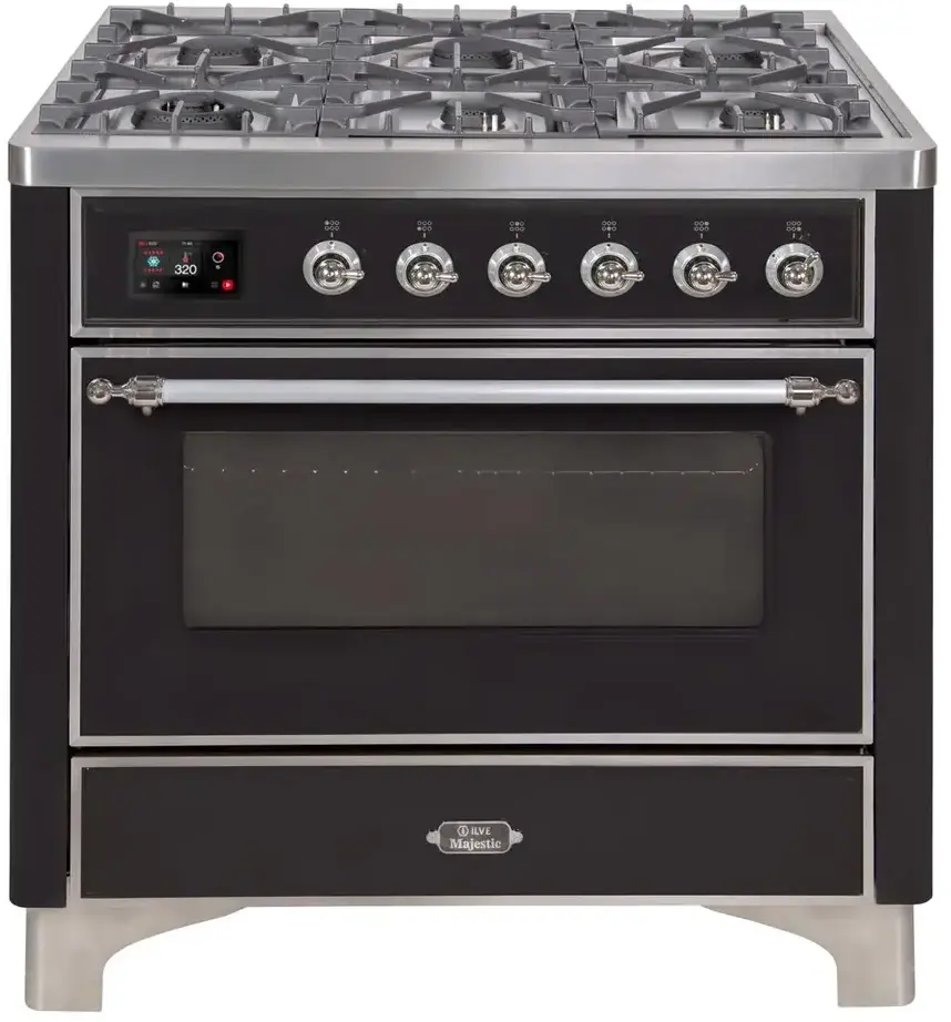 Ilve UM09FDNS3MGCLP Liquid Propane In Matte Graphite W/ Chrome Trim