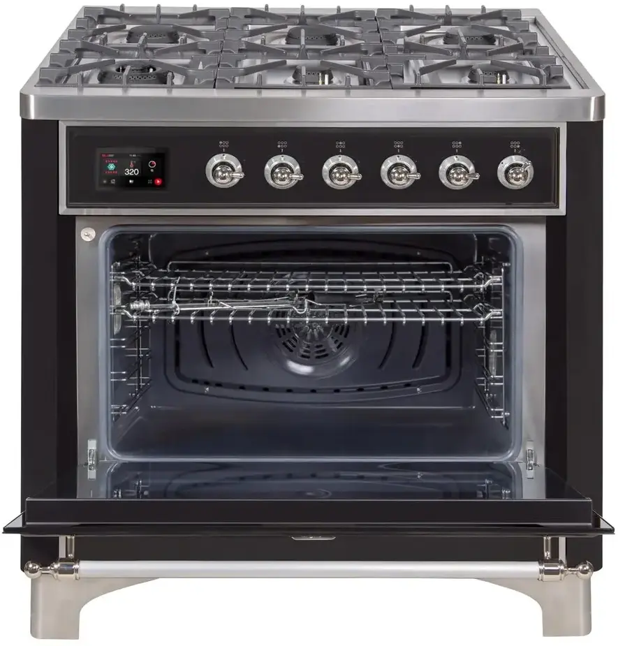 Ilve UM09FDNS3MGC Natural Gas In Matte Graphite W/ Chrome Trim