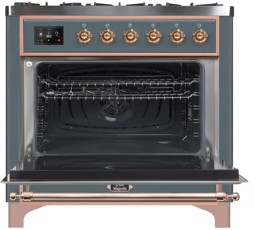 Ilve UM09FDNS3BGPLP 36" Dual Fuel Freestanding Range w/ 6 Sealed Burne...