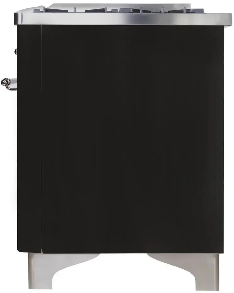 Ilve UM09FDNS3BKCLP Liquid Propane In Glossy Black W/ Chrome Trim