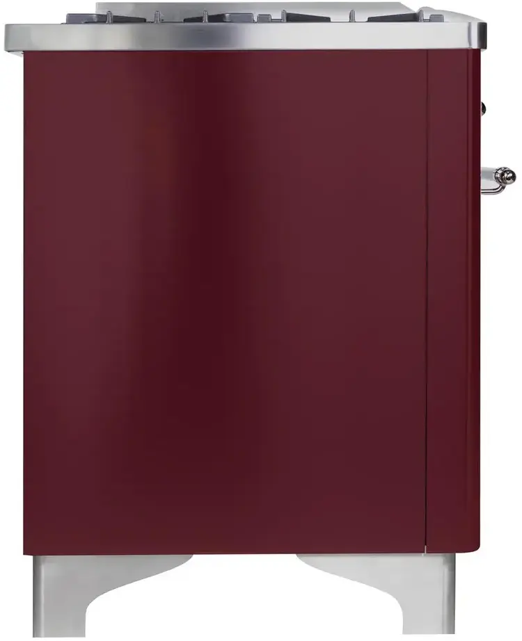 Ilve UM09FDNS3BUC Natural Gas In Burgundy W/ Chrome Trim