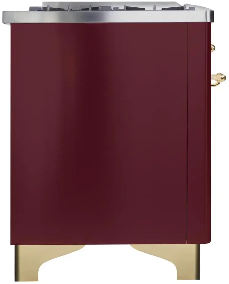 Ilve UM09FDNS3BUGLP Liquid Propane In Burgundy W/ Brass Trim