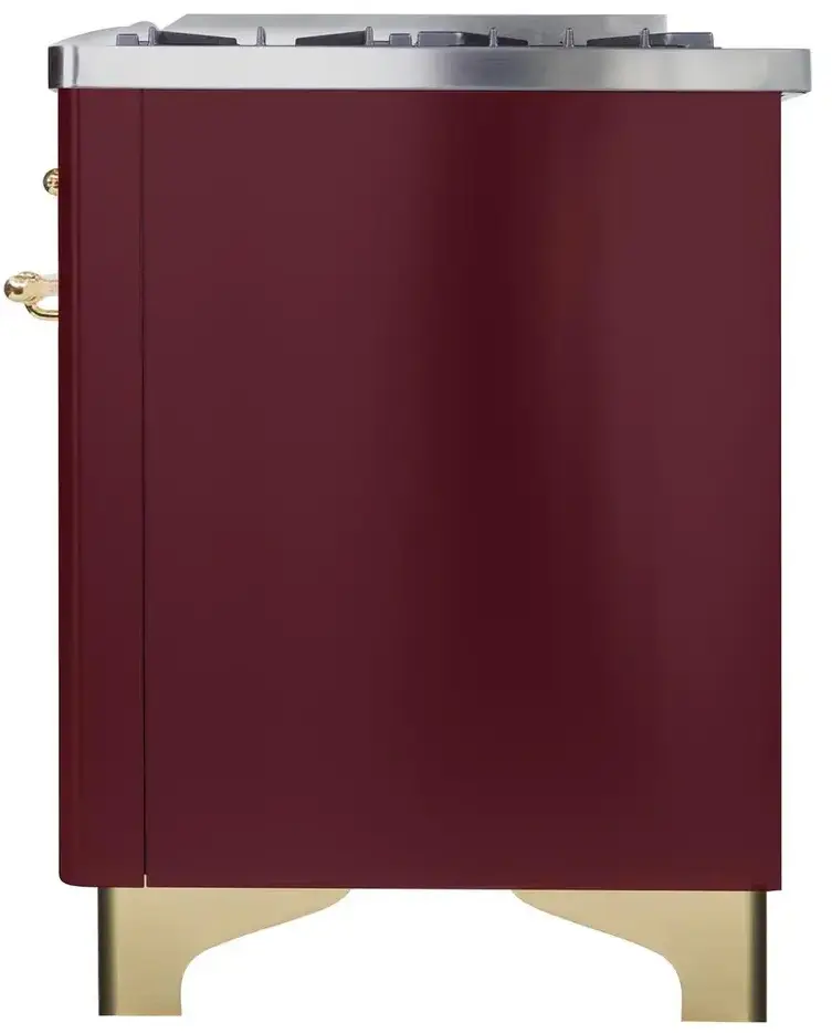 Ilve UM09FDNS3BUGLP Liquid Propane In Burgundy W/ Brass Trim