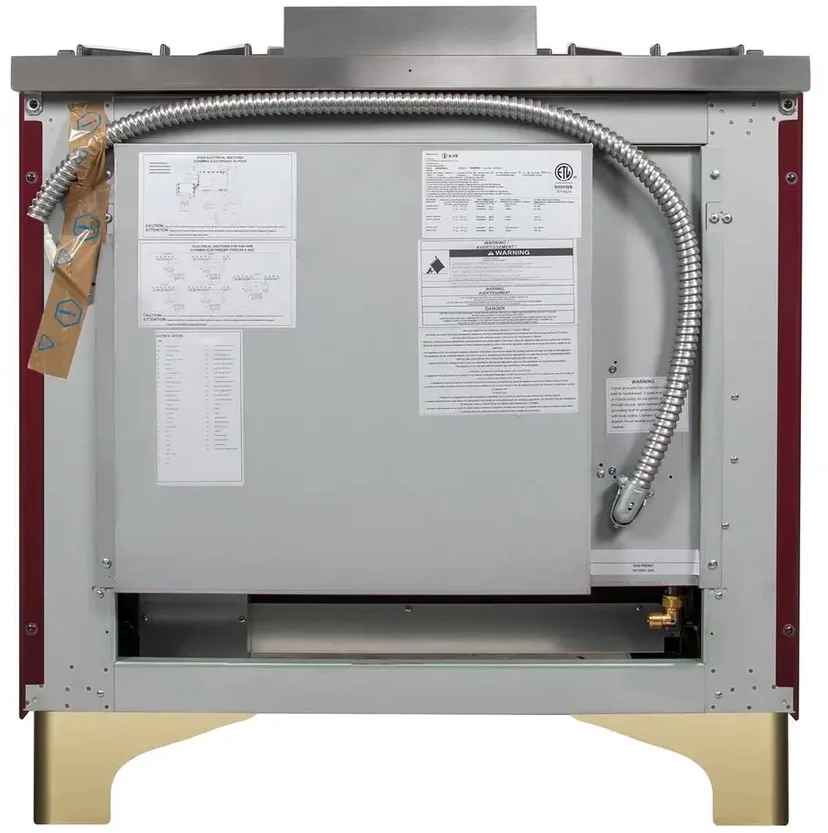 Ilve UM09FDNS3BUG 36" Dual Fuel Freestanding Range w/ 6 Sealed Burne...