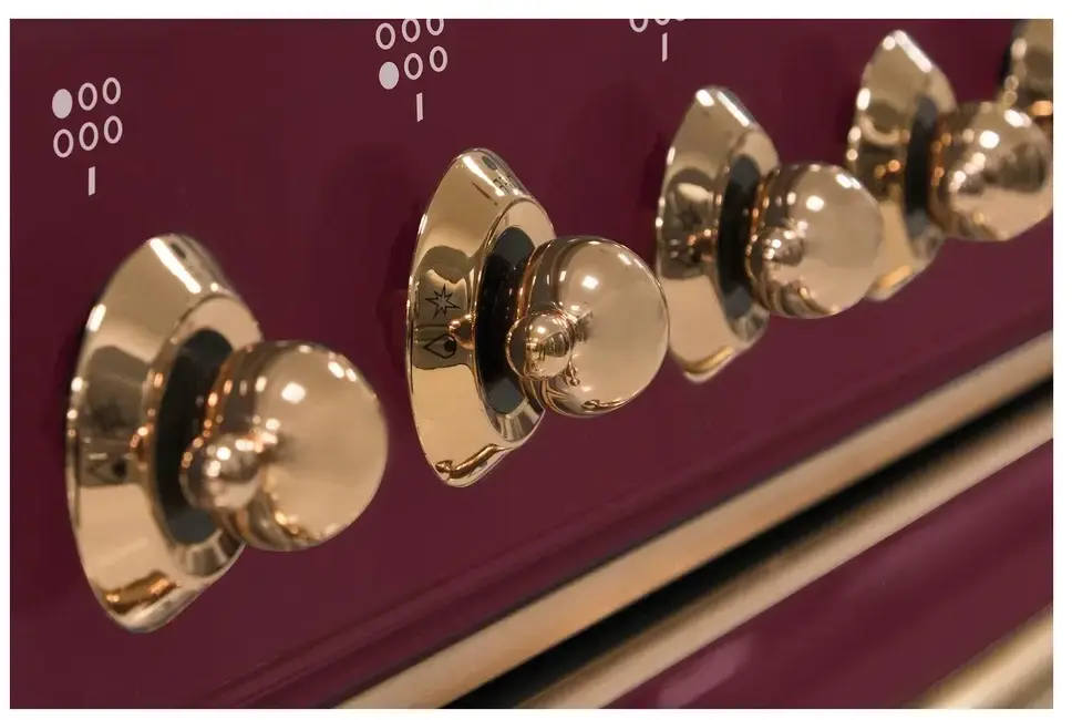 Ilve UM09FDNS3BUP Natural Gas In Burgundy W/ Copper Trim