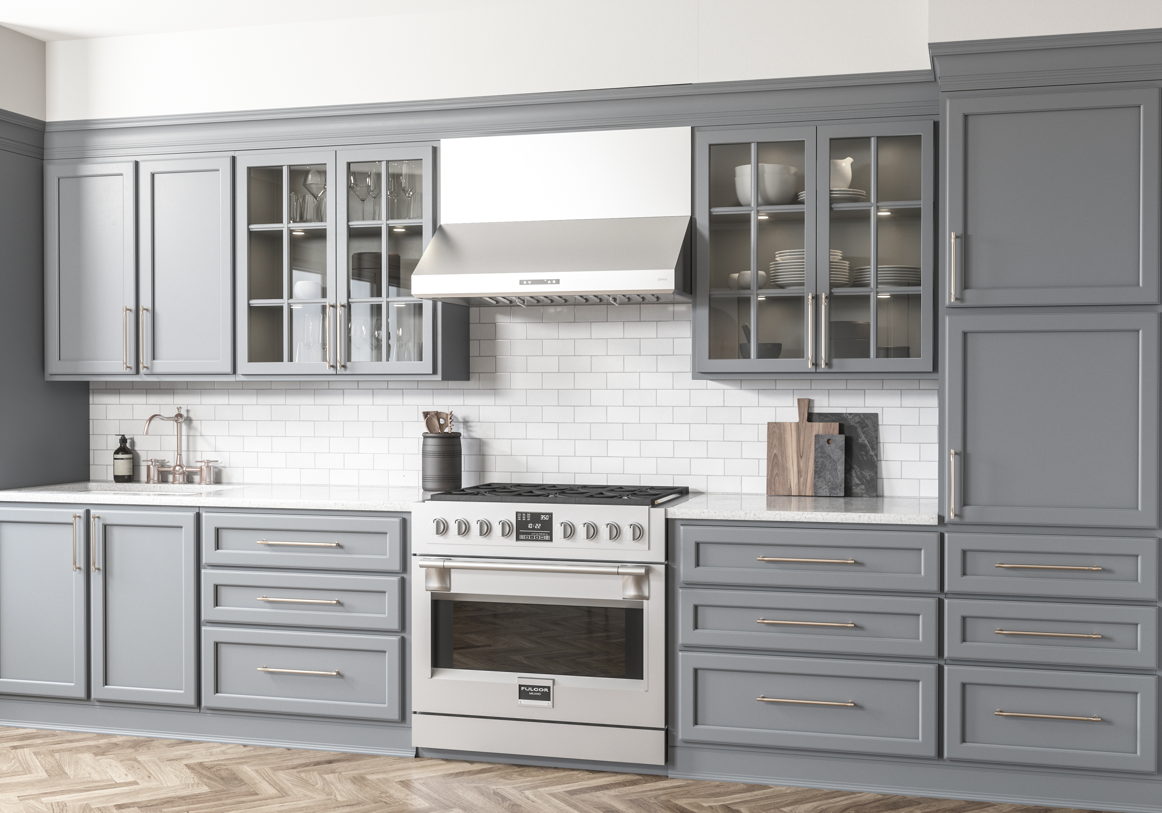 AX-HM1220S シングルカバーセット ライトグレー Zephyr AK7336AS Pro Style Under Cabinet Convertible Range Hood