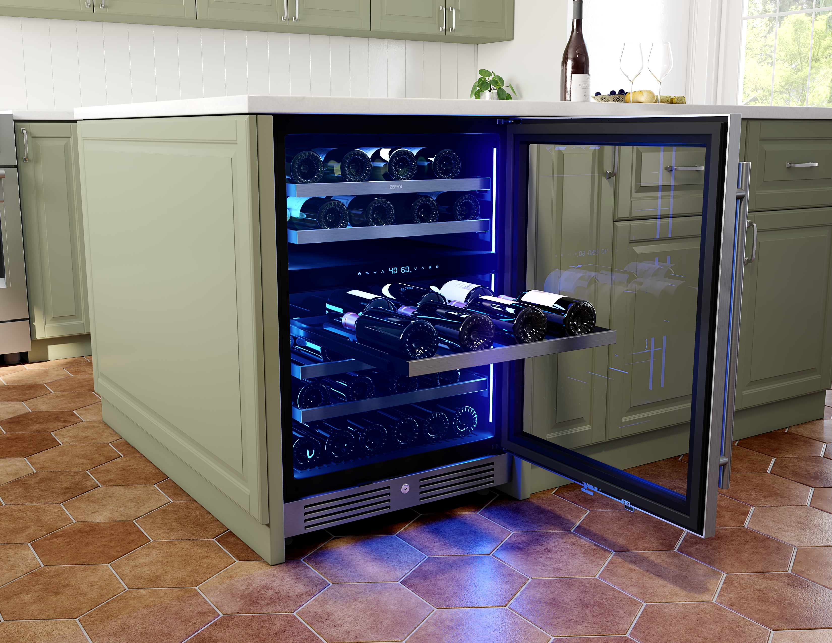 Zephyr PRW24C02CG Stainless Steel W/ Glass Door