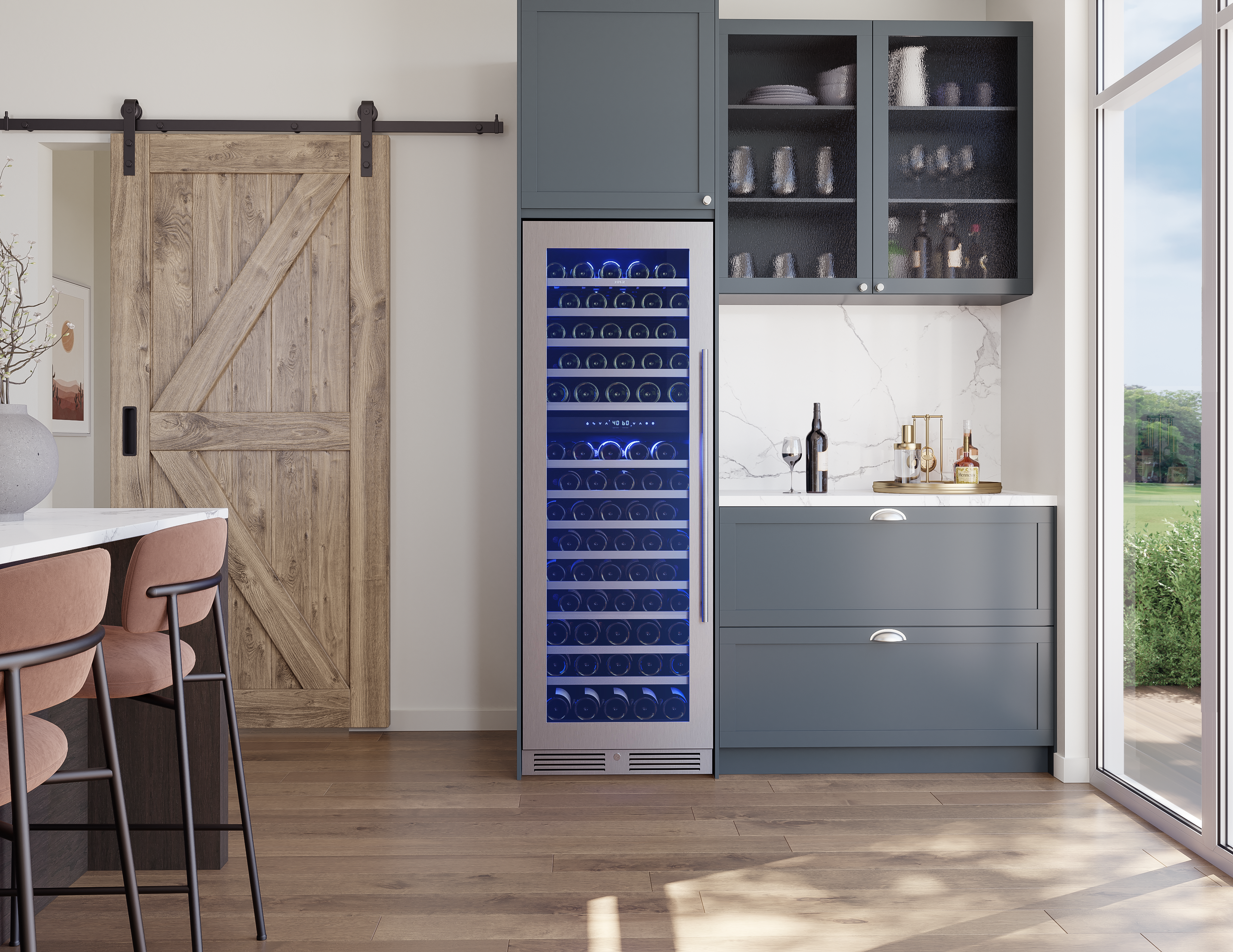 Zephyr PRW24F02CG Stainless Steel, Glass Door