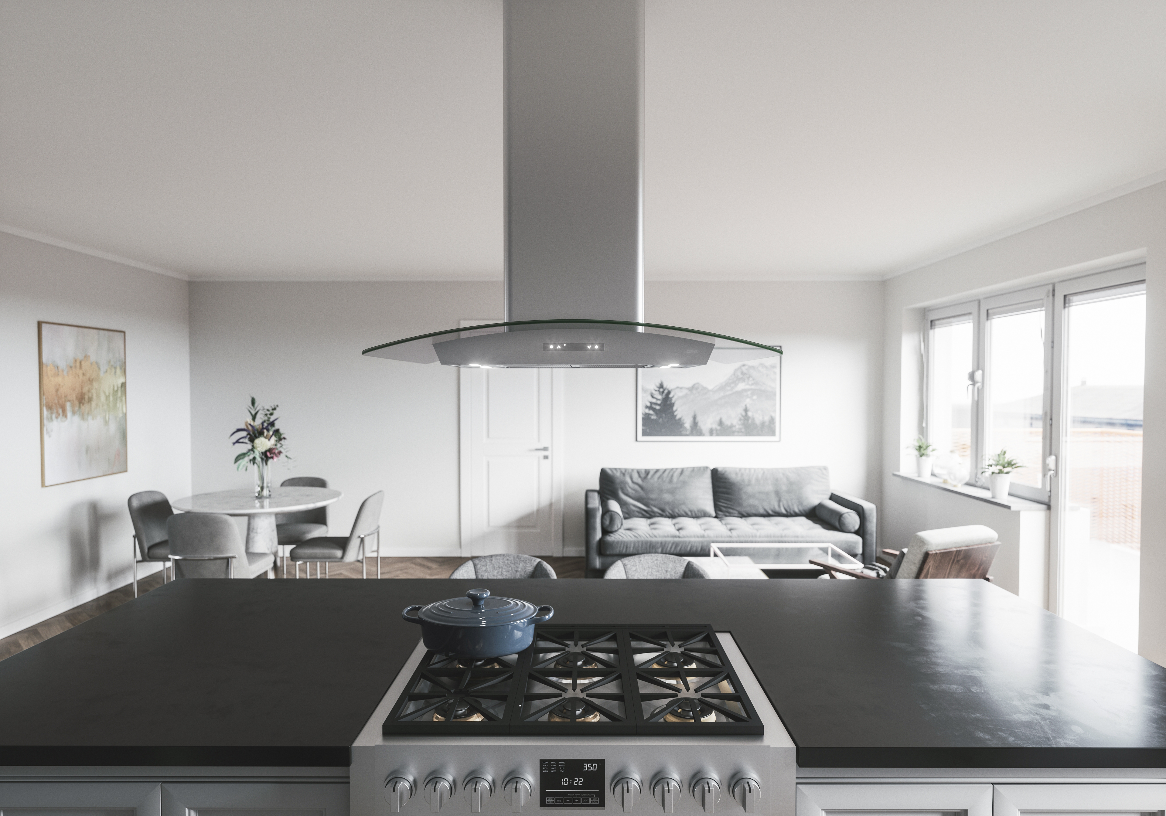 Zephyr ZMLM90CG Stainless Steel/Glass, 36 Inch