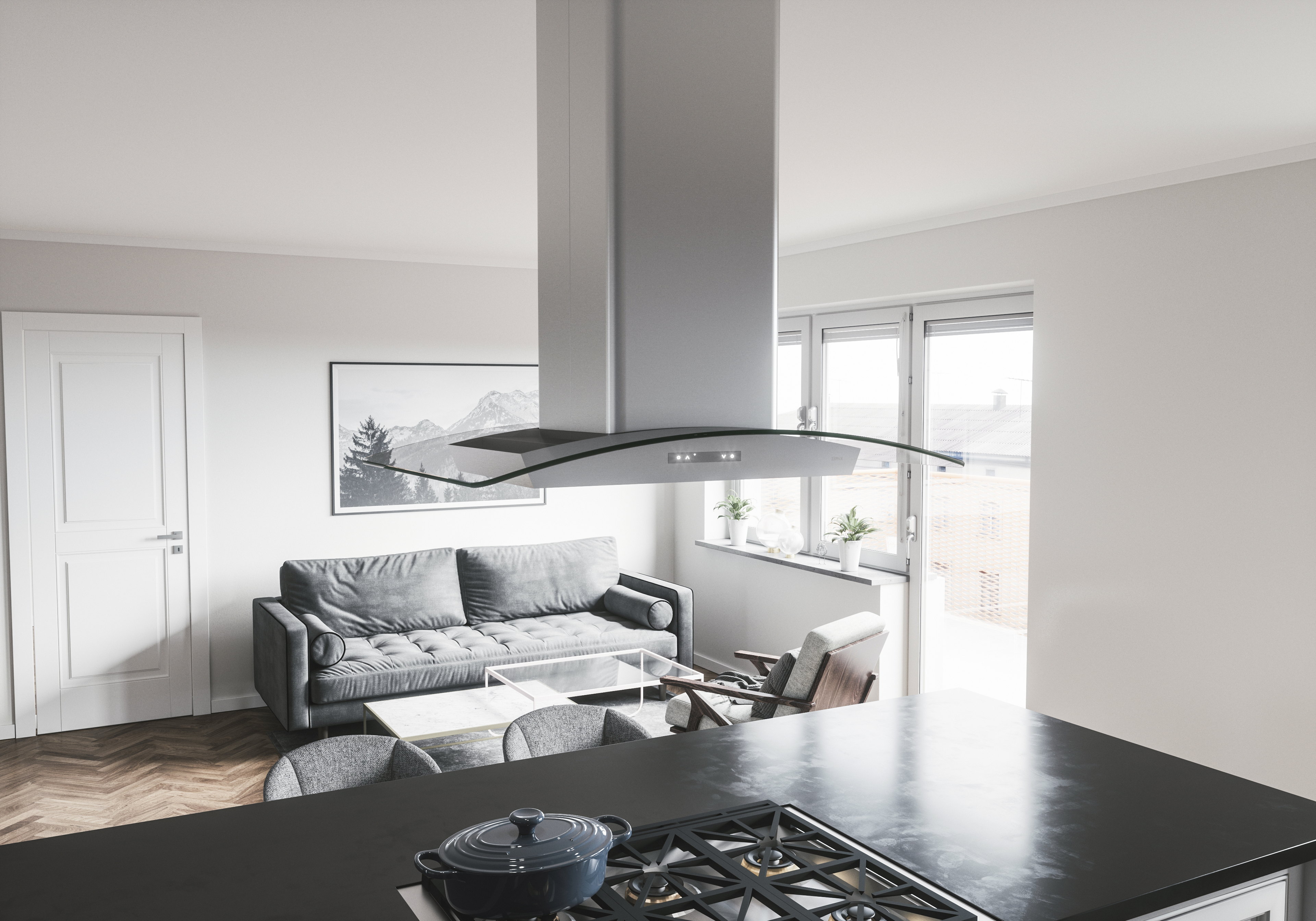 Zephyr ZMLM90CG Stainless Steel/Glass, 36 Inch