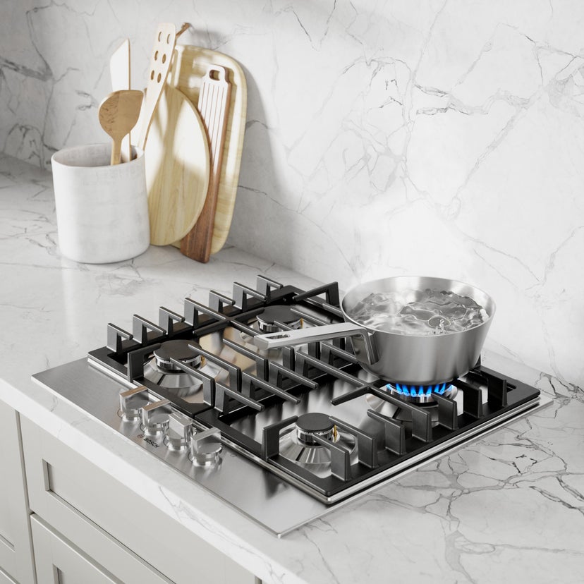 Bosch RGM8058UC 30 Inch Gas Rangetop with 4 Sealed Burners: Stainl...