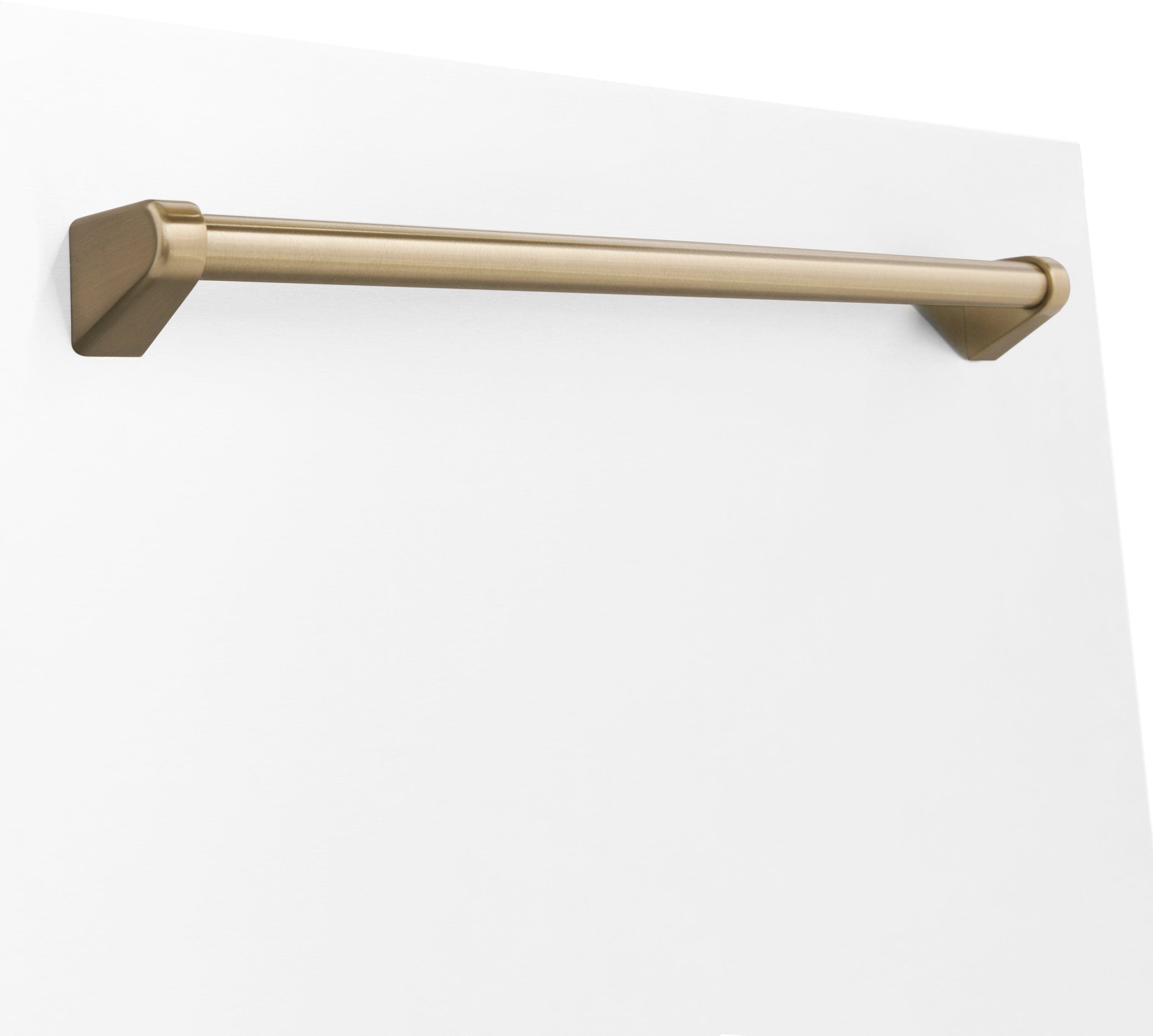 Zline DPVZWM18CB White Matte With Champagne Bronze Handle
