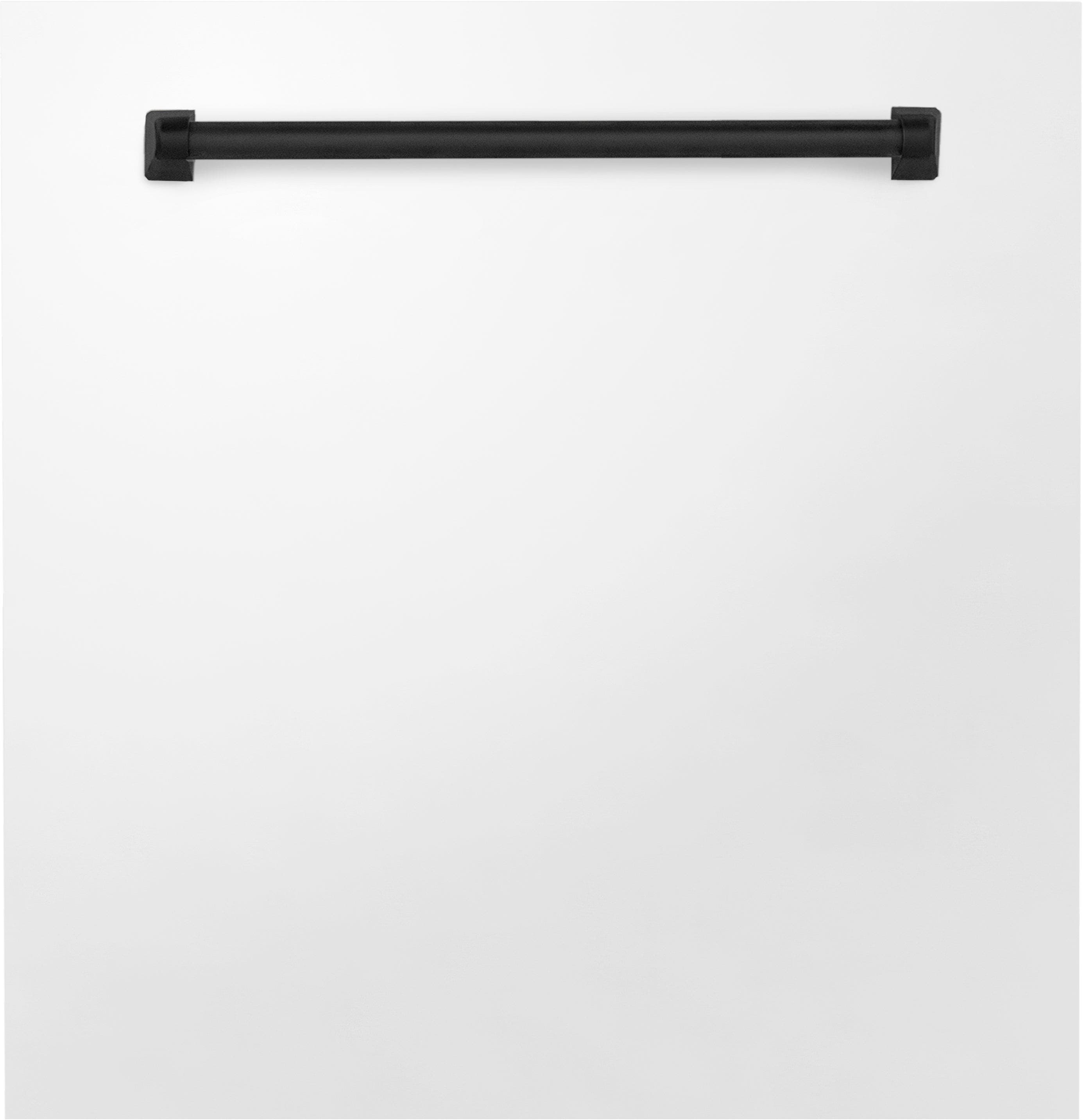 Zline DPMTZWM24MB White Matte With Matte Black Handle