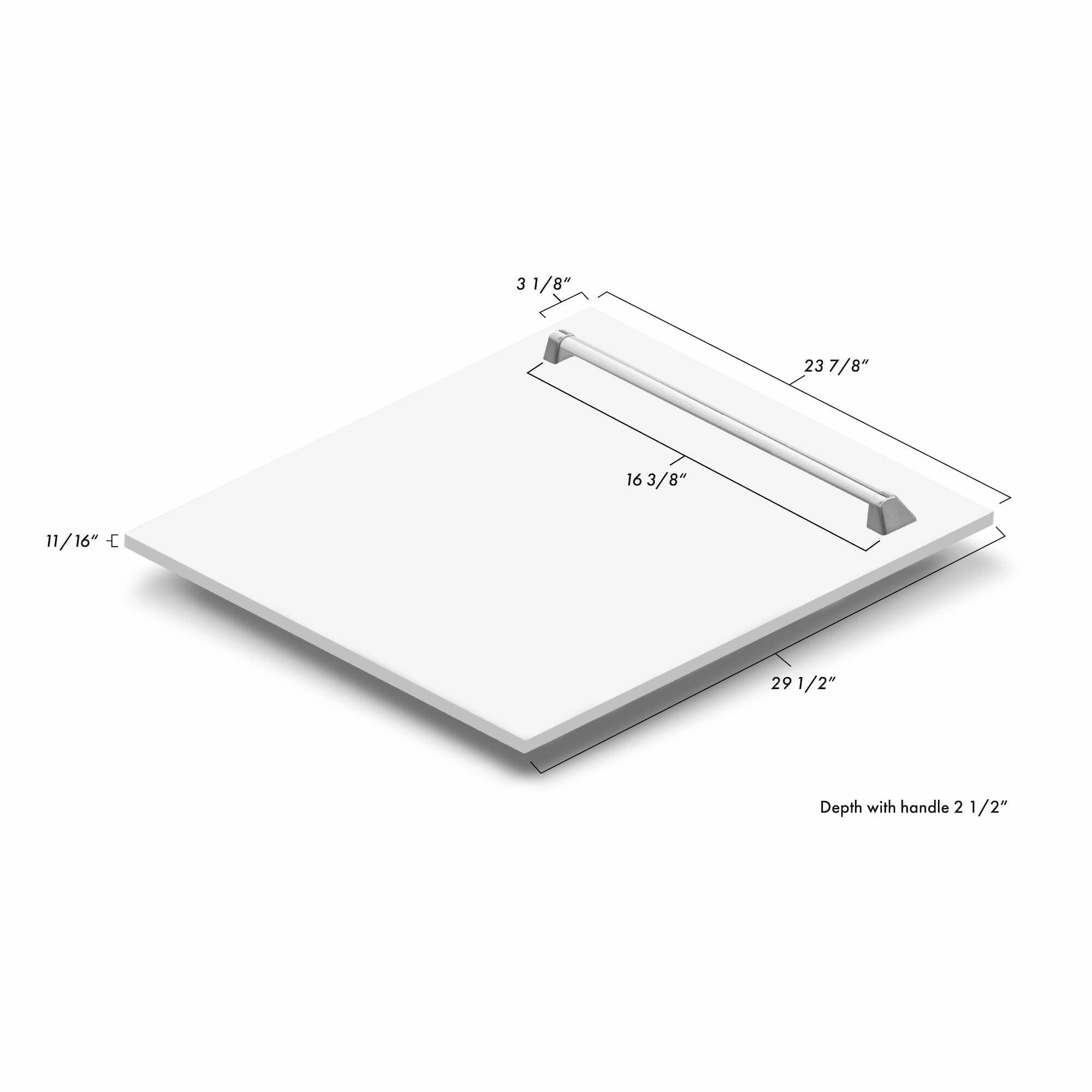 Zline DPMTWM24 White Matte With Traditional Handle