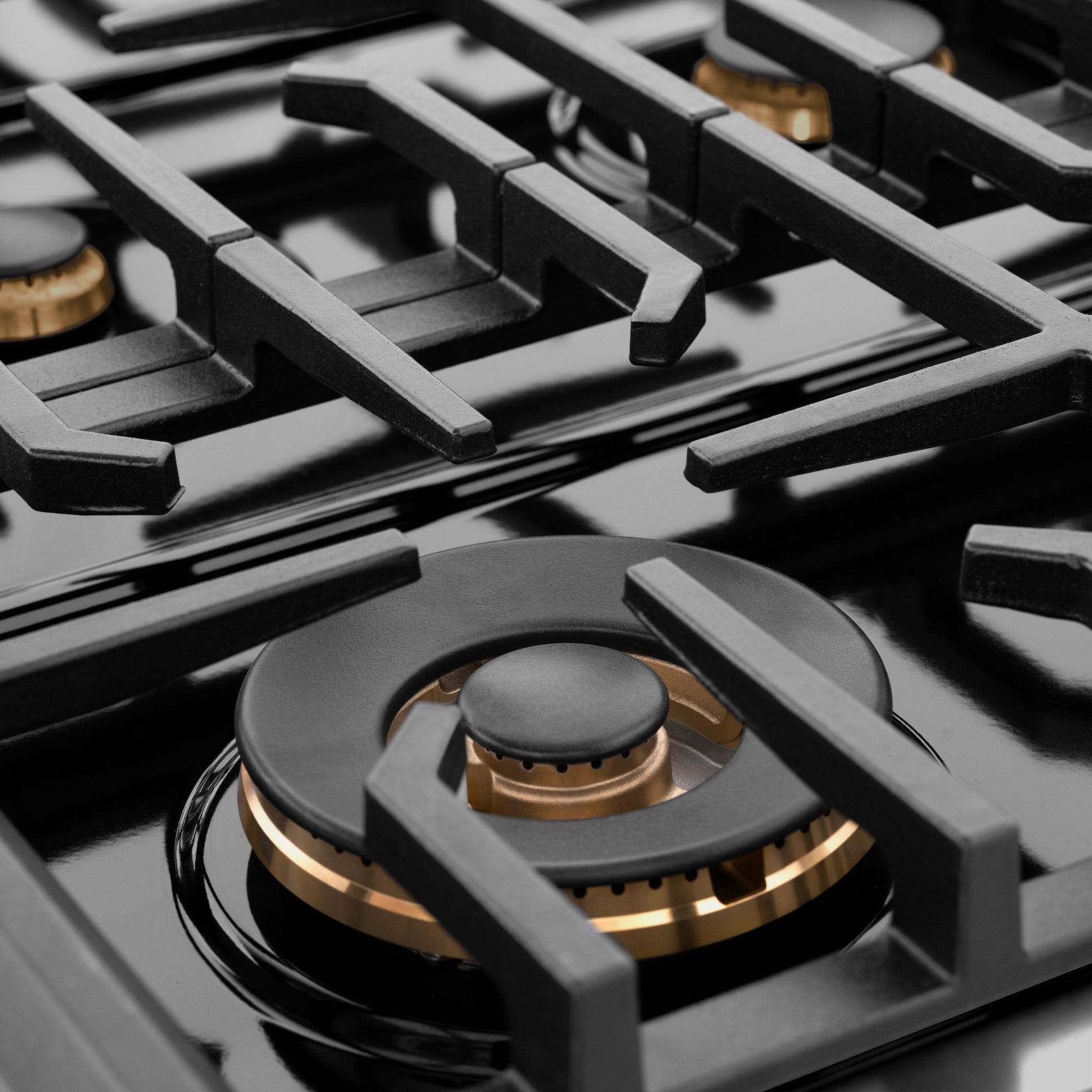 Zline SRTBZ48G Black Stainless Steel With Polished Gold Accents