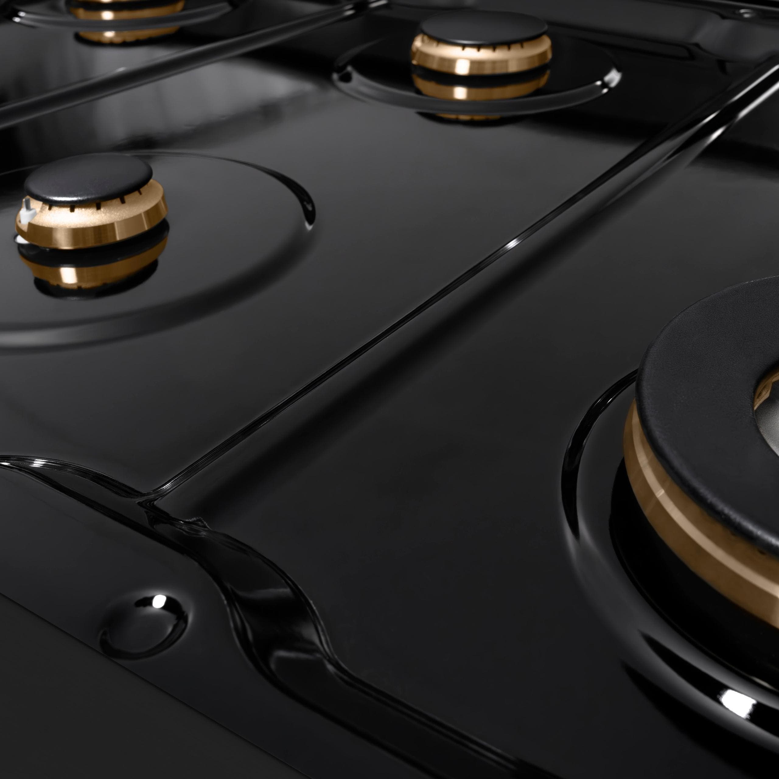 Zline SRTBZ48G Black Stainless Steel With Polished Gold Accents
