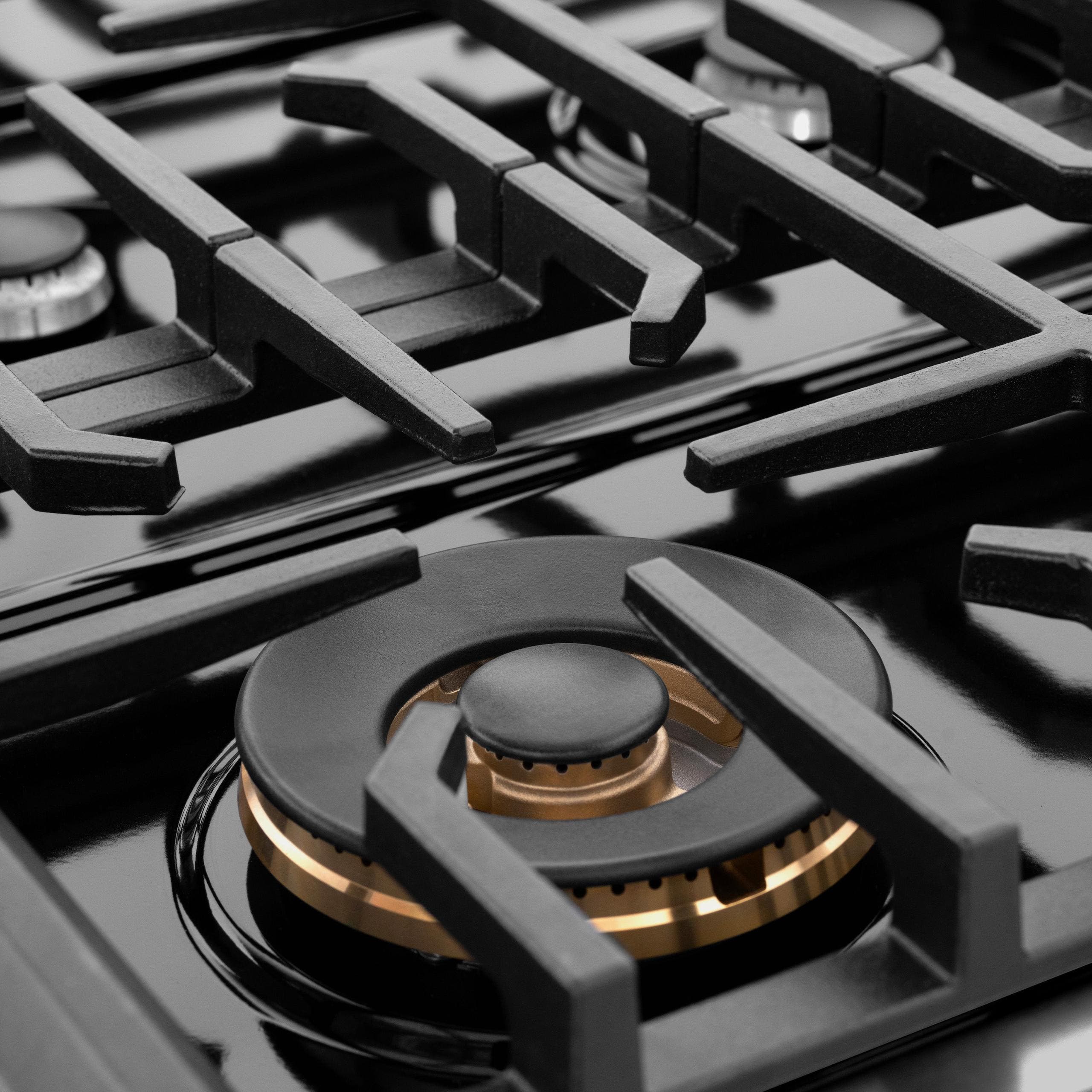 Zline SRTBZ36G Black Stainless Steel With Polished Gold Accents