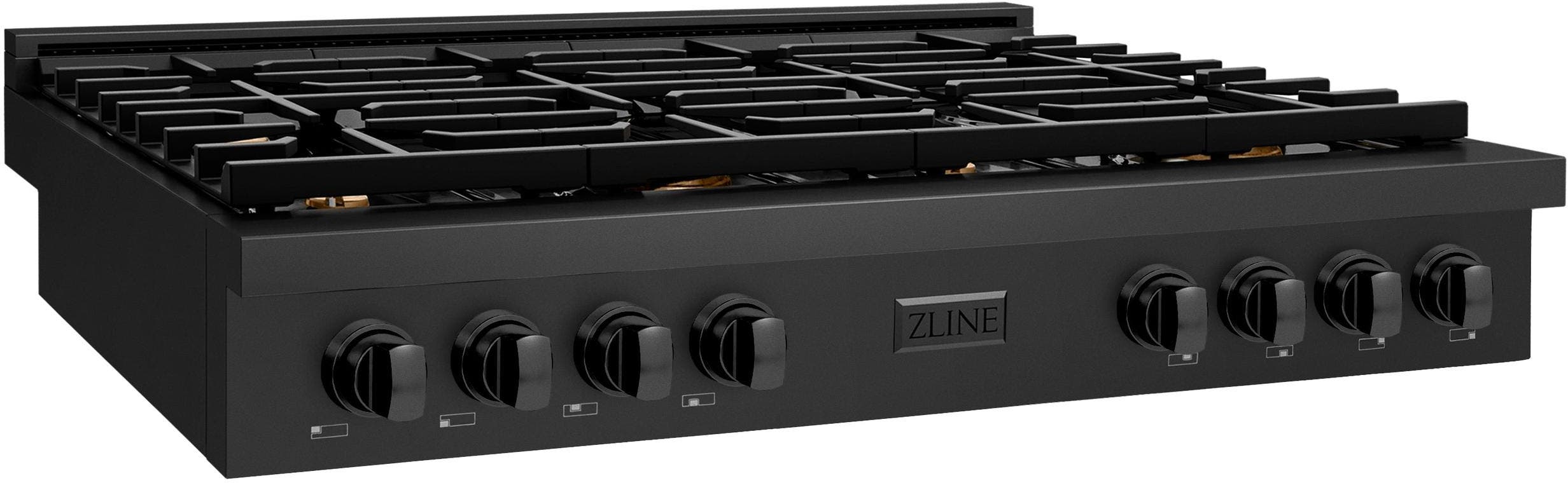 Zline SRTBBR48 Black Stainless Steel With Brass Burners