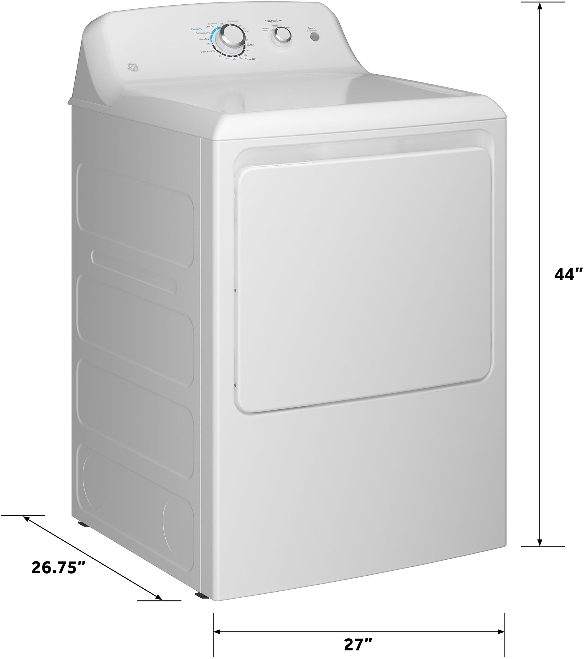GE GTX33EASKWW 27 Inch Electric Dryer White | Plesser's Appliances