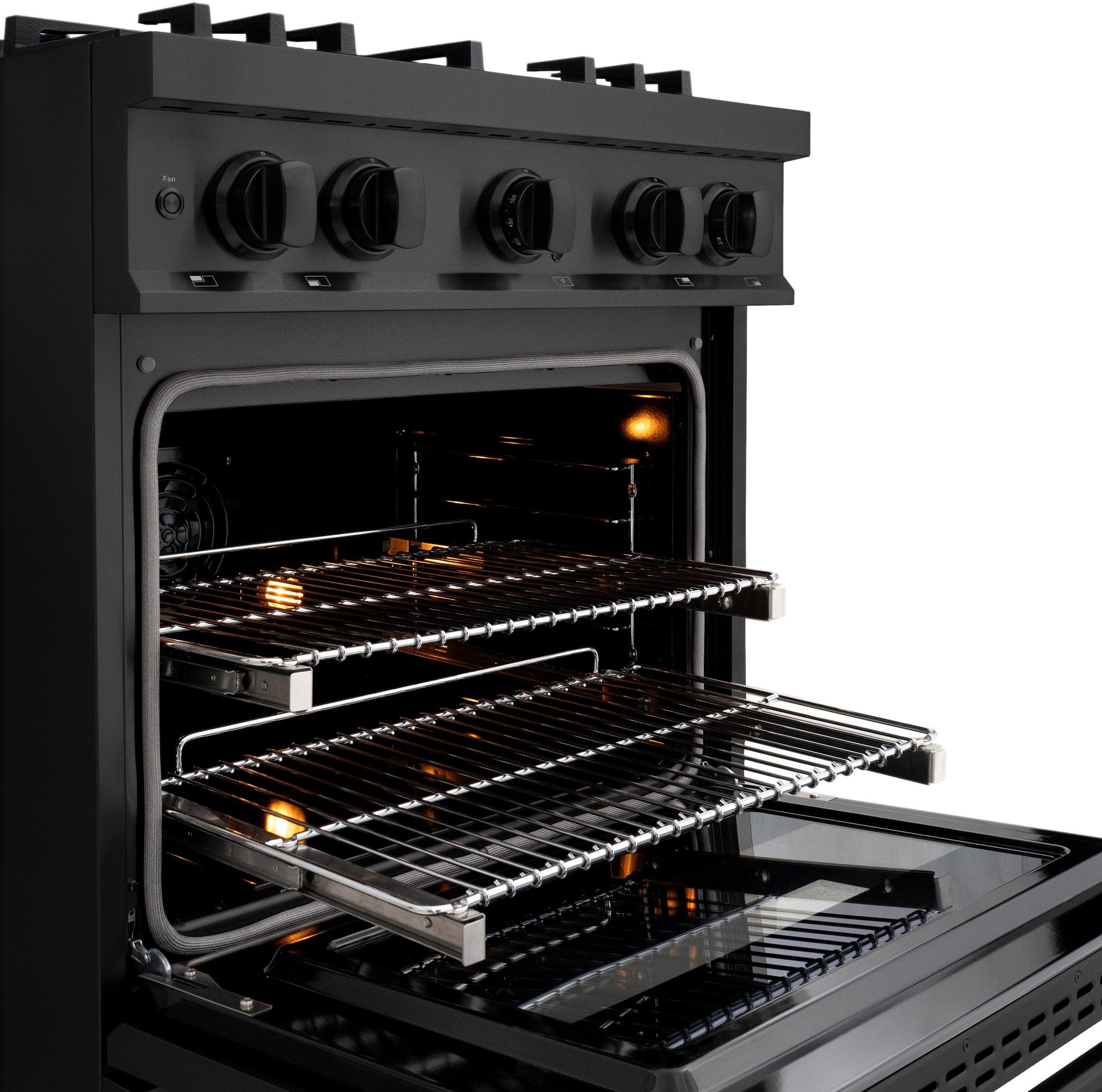 Zline CDRBBR30 Black Stainless Steel With 4 Brass Burners