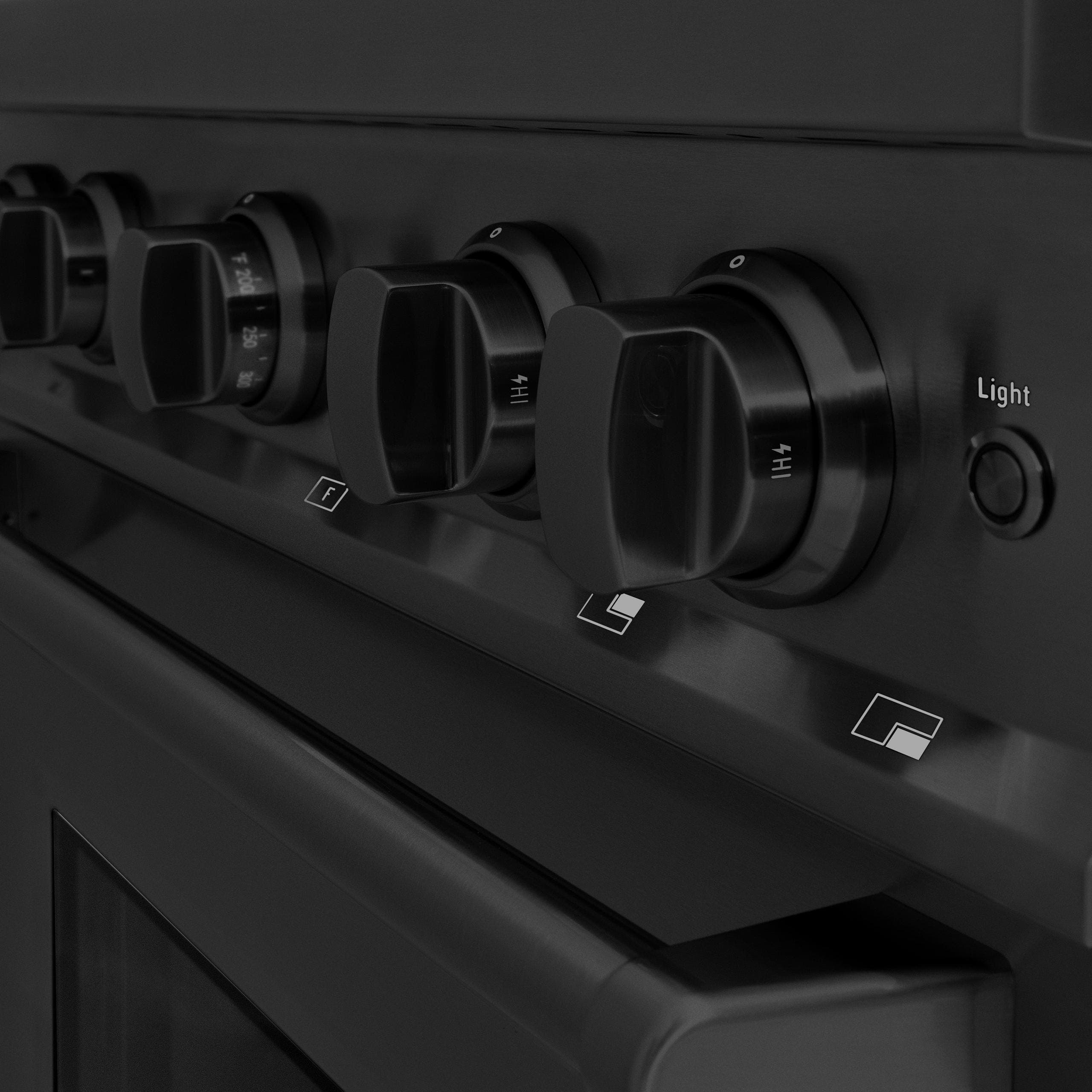 Zline CDRBBR30 Black Stainless Steel With 4 Brass Burners