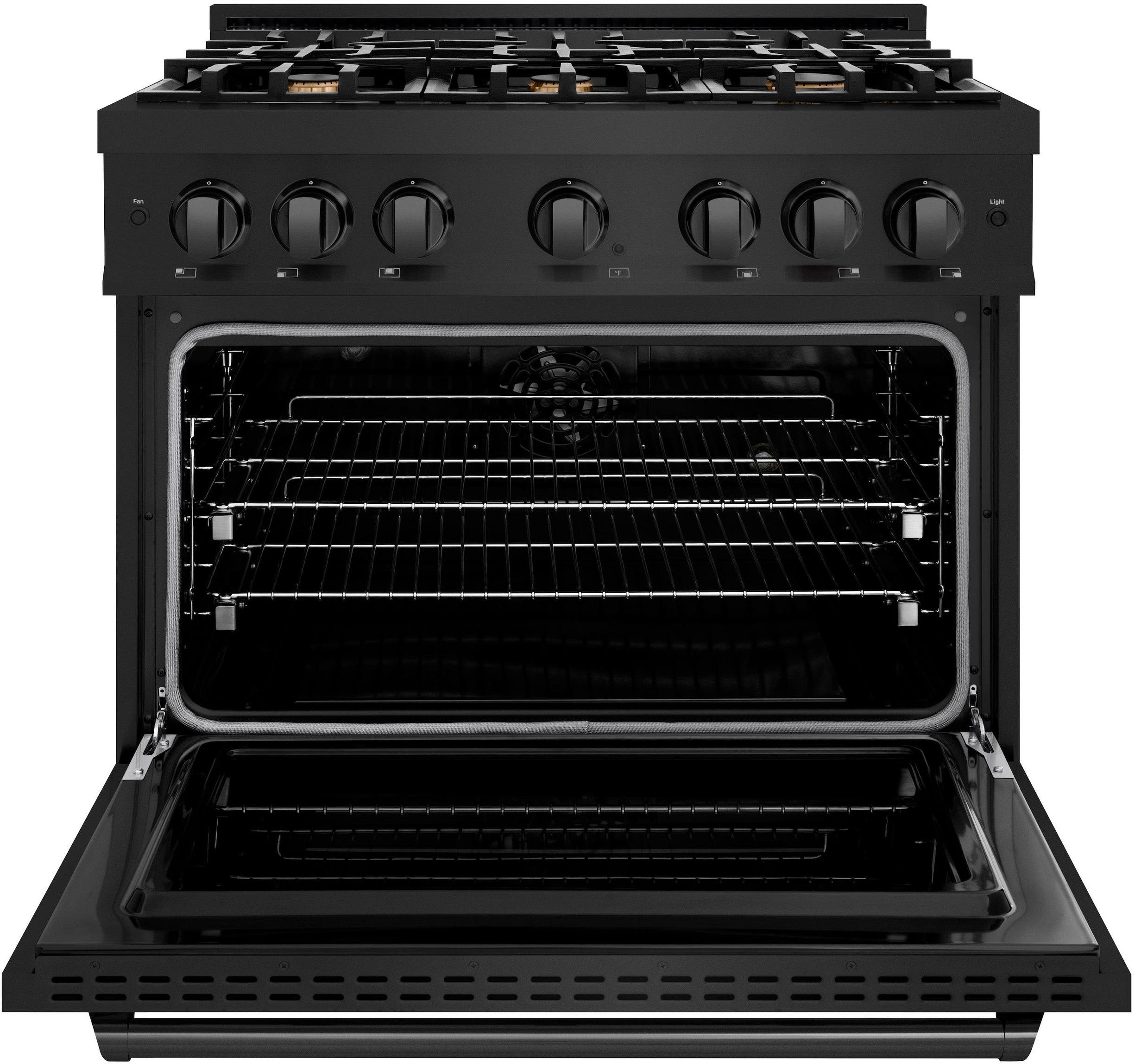Zline CDRBBR36 Black Stainless Steel With 6 Brass Burners