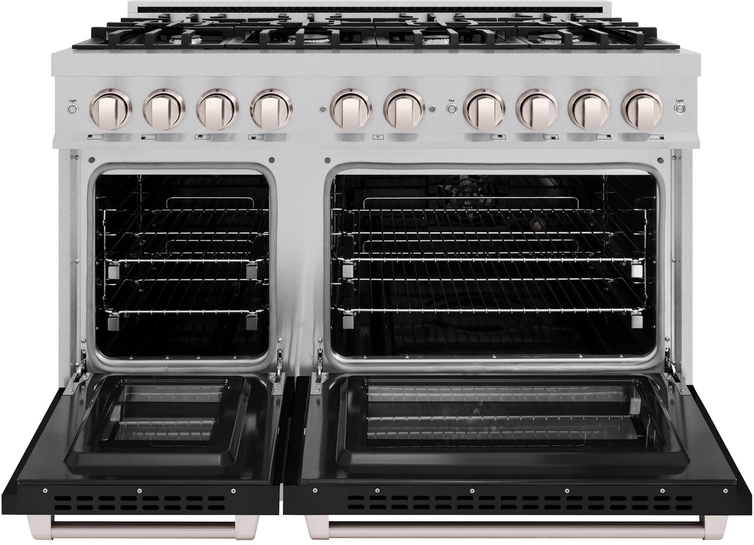 Zline HDRBLM48 Stainless Steel With Black Matte Door