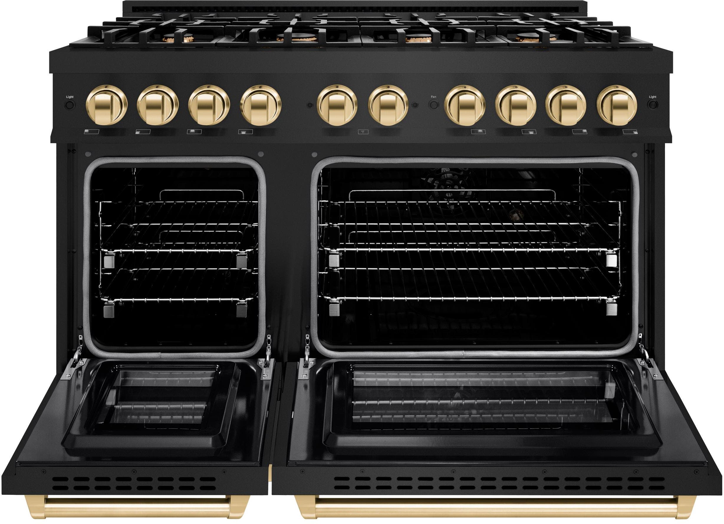 Zline HDRBZ48G Black Stainless Steel With Polished Gold Accents