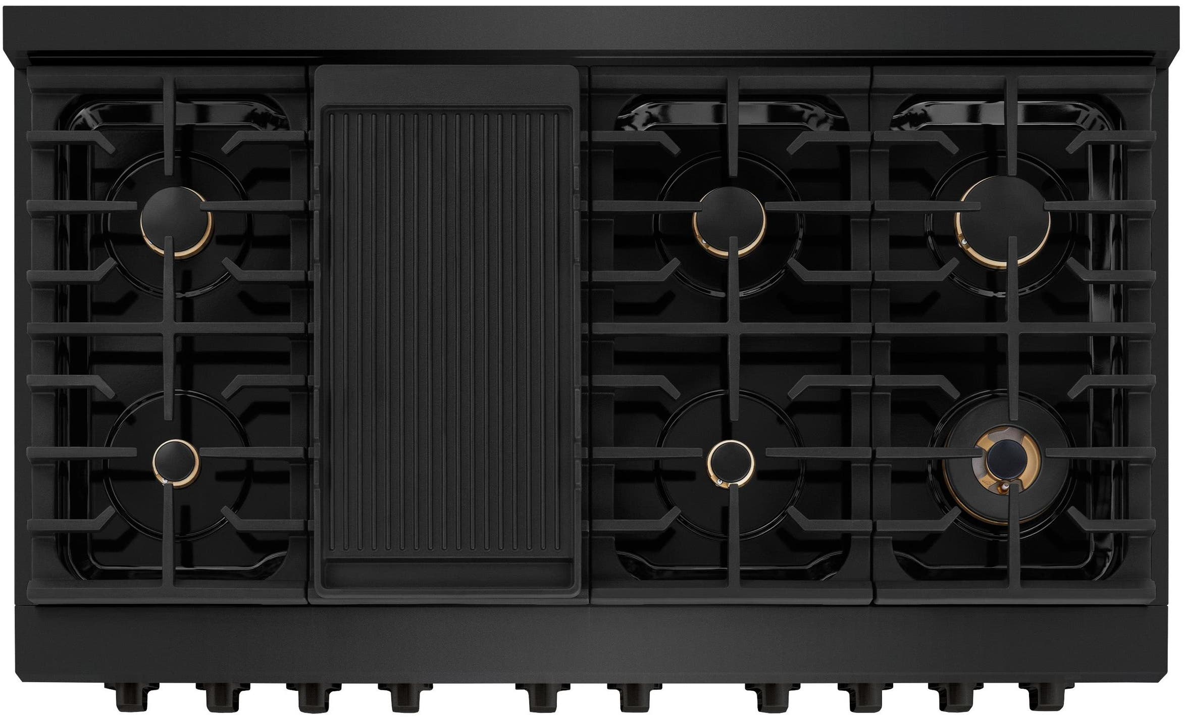 Zline SDRBBR48 Black Stainless Steel With Brass Burners