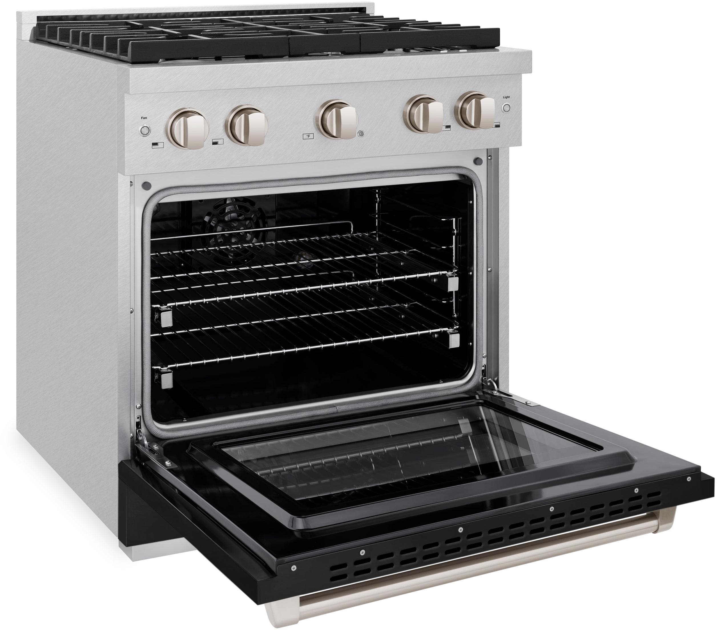 Zline SDRSBLM30 DuraSnow Stainless Steel With Black Matte Door