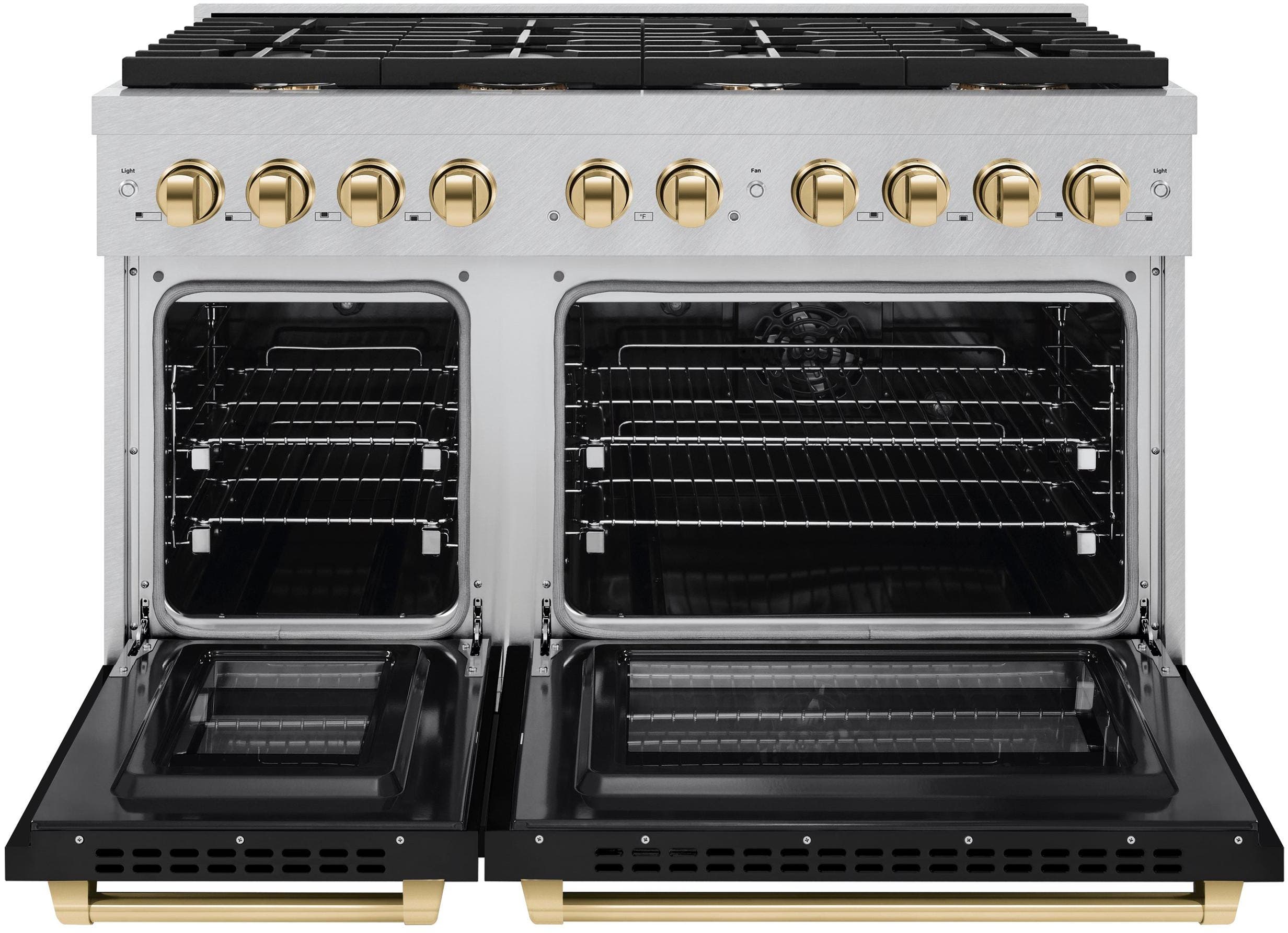 Zline SDRSZBLM48G DuraSnow Stainless Steel With Black Matte Door And...