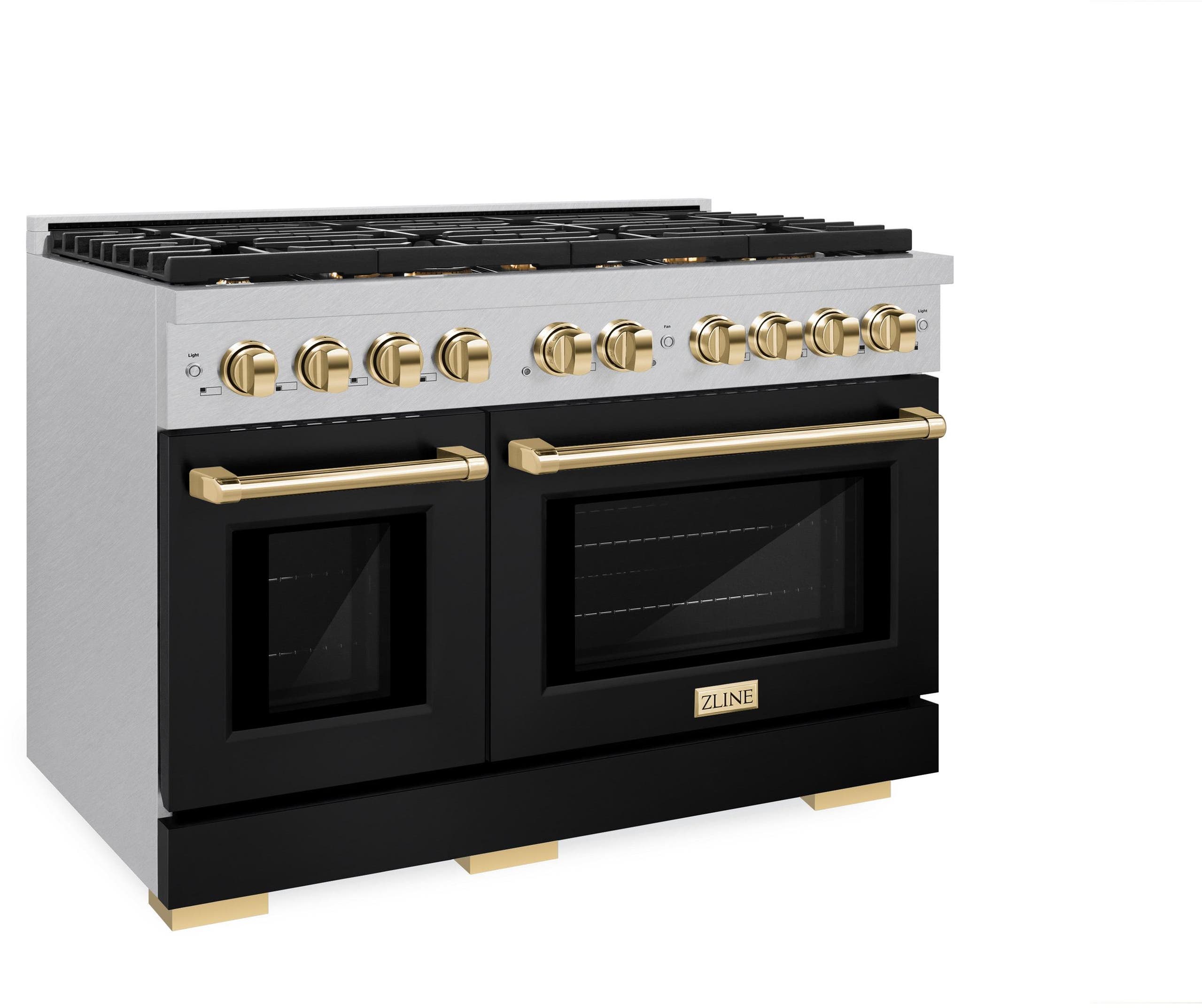 Zline SDRSZBLM48G DuraSnow Stainless Steel With Black Matte Door And...