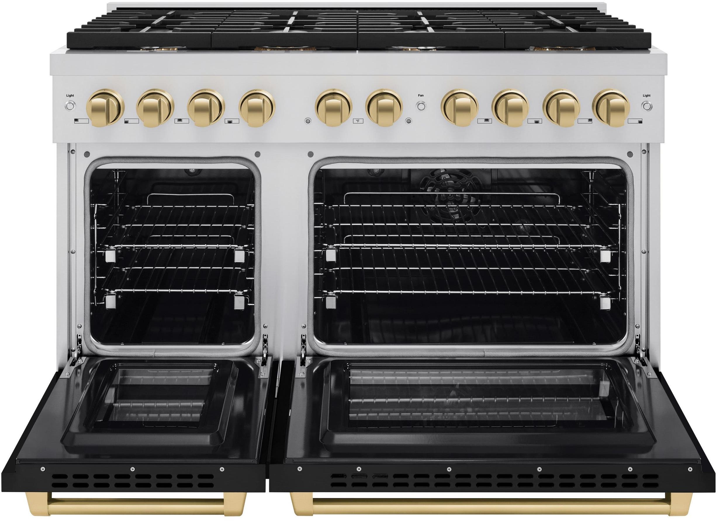 Zline SDRZBLM48CB Stainless Steel With Black Matte Door And Champagn...