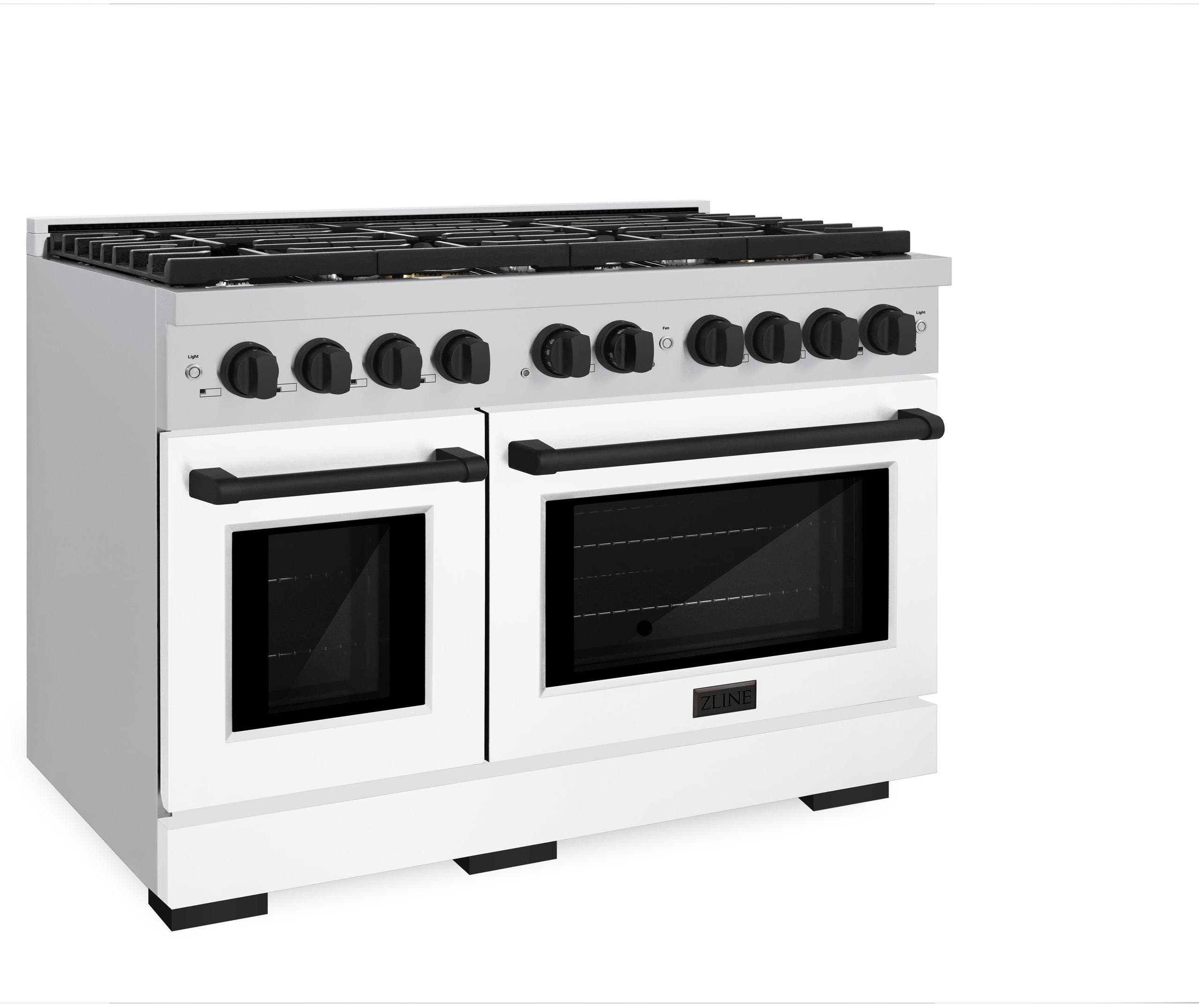 Zline SDRZWM48MB Stainless Steel With White Matte Door And Matte Bl...