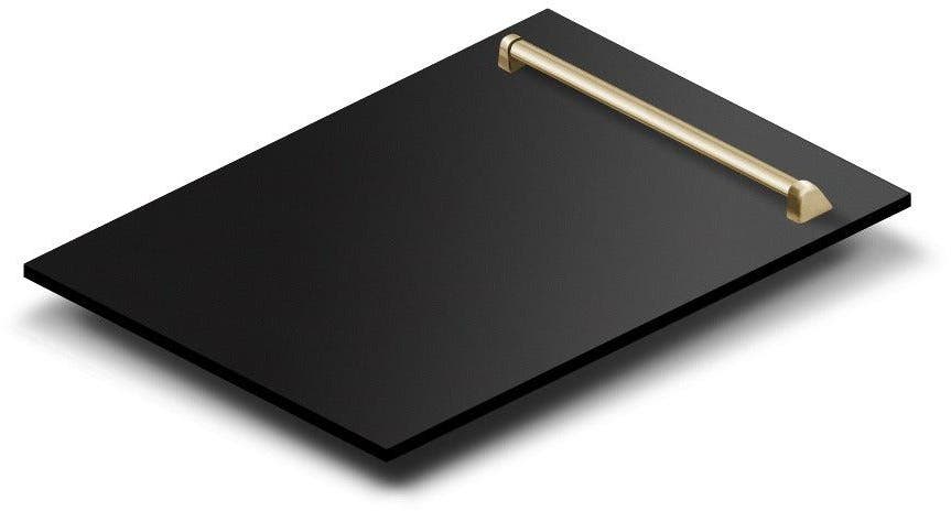 Zline DWVZBS18G Black Stainless Steel With Polished Gold Handle