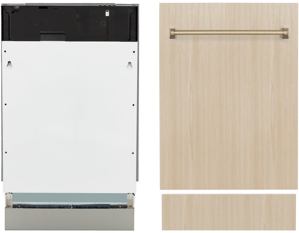 Zline DWVZ18CB Panel Ready With Champagne Bronze Handle