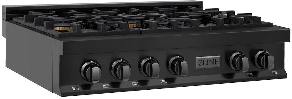 Zline RTBBR36 Black Stainless, Brass Burners