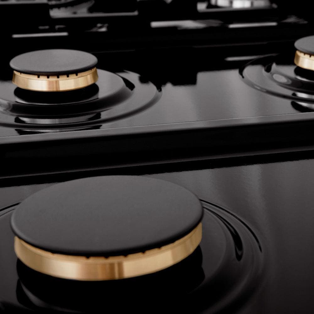 Zline RTBBR36 Black Stainless, Brass Burners