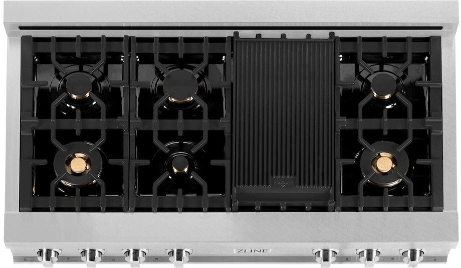 Zline RTSBR48 48 Inch Durasnow Stainless Steel, Brass Burners